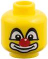 Minifigure, Head Big Eyes with White Pupils, Red Nose and Large White Mouth Pattern (Clown)
