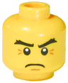 Minifigure, Head Thick Eyebrows, White Pupils and Crow's Feet Pattern