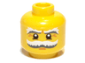Minifigure, Head Moustache and Eyebrows White and Dark Bluish Gray Bushy, White Pupils and Crow's Feet Pattern
