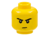Minifigure, Head Black Eyebrows, Right Scarred, Medium Nougat Chin Dimple, Stern Pattern