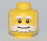 Minifigure, Head Beard White, Bushy Eyebrows, Smile, White Pupils Pattern