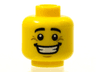 Minifigure, Head Black Eyebrows, White Pupils, Chin Dimple, Crow's Feet, Open Mouth Smile with Teeth Pattern