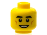 Minifigure, Head Black Thick Eyebrows, Dark Orange Cheek Lines, Open Mouth Smile with Teeth Pattern