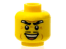 Minifigure, Head Male Thick Eyebrows, Thin Black Moustache, Cheek Dimples, and Sinister Open Smile Pattern