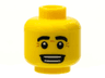 Minifigure, Head Black Eyebrows, White Pupils, Wrinkles, Open Mouth Smile with Teeth Pattern