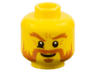Minifigure, Head Dark Orange Bushy Eyebrows, Moustache, Mutton Chops, Sideburns, and Soul Patch, Furrowed Brow, Mischievous Grin Pattern