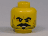 Minifigure, Head Beard Stubble, Moustache, Goatee, Bushy Eyebrows, Scars and Open Mouth Smile Pattern