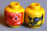 Minifigure, Head Dual Sided Beard Stubble, Orange Head-Up Display (HUD) / Helmet Scope Pattern