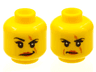 Minifigure, Head Dual Sided Female Scar over Left Eye, Raised Eyebrow / Scowl Pattern (Ann Lee)