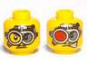 Minifigure, Head Dual Sided Glasses, Red and Gray Lens / Clear and Gray Lens Pattern