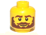 Minifigure, Head Beard Brown Bushy, Moustache, White Pupils Pattern