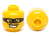 Minifigure, Head Male Black Eye Mask Black with Eye Holes and Thin Moustache Pattern