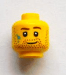 Minifigure, Head Beard Stubble, Brown Eyebrows and Paint Stains Pattern