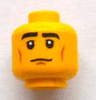 Minifigure, Head Black Eyebrows, Cheek Lines, White Pupils Pattern