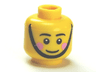 Minifigure, Head Black Eyebrows, Pink Cheeks, Chin Strap, White Pupils Pattern