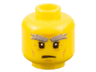 Minifigure, Head Male Bushy Gray Eyebrows, Wrinkles, Scowl Pattern (Sensei Garmadon)