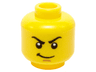 Minifigure, Head Black Eyebrows, Medium Nougat Chin Dimple, Smirk Pattern