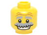 Minifigure, Head Light Bluish Gray Bushy Eyebrows and Moustache, Forehead Creases, Chin Dimple, Open Mouth Smile with Teeth Pattern