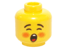 Minifigure, Head Rosy Cheeks, Open Mouth, Black Eyebrows Pattern (Caroler)