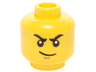 Minifigure, Head Black Eyebrows, Left Scarred, Medium Nougat Chin Dimple, Smirk Pattern