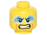 Minifigure, Head Medium Azure Eye Paint, Clenched Teeth Pattern