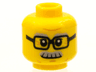 Minifigure, Head Light Bluish Gray Bushy Eyebrows and Moustache, Black Glasses, Medium Nougat Chin Dimple and Wrinkles, Slight Grin Pattern