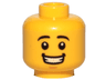 Minifigure, Head Black Eyebrows, Medium Nougat Chin Dimple, Open Mouth Smile with Teeth Pattern