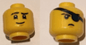 Minifigure, Head Dual Sided Scarred Right Eyebrow, Chin Dimple, Smile / Stern, Eye Patch Pattern