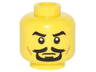 Minifigure, Head Male Black Eyebrows, White Pupils, Black Goatee and Dark Orange Cheek Lines Pattern