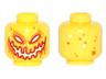 Minifigure, Head Alien Lava Monster with White, Red, and Orange Eyes and Smile, Dots on Back Pattern