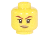 Minifigure, Head Female Dark Red Eyebrows, Medium Nougat Lips, Lopsided Smile Pattern