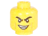 Minifigure, Head Black Eyebrows Furrowed, Cheek and Smirk Lines, Lopsided Smirk with Teeth Pattern