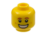 Minifigure, Head Dark Orange Eyebrows and Freckles, Wide Grin with Teeth Pattern