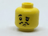 Minifigure, Head Black Eyebrows, Right Raised Eyebrow, Black Thin Curly Moustache Pattern