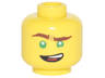 Minifigure, Head Reddish Brown Eyebrows, Green Eyes, Lopsided Open Mouth Grin Pattern (Lloyd)