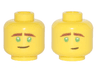 Minifigure, Head Dual Sided Reddish Brown Eyebrows, Green Eyes, Crooked Smile / Concerned Pattern (Lloyd)