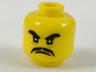 Minifigure, Head Black Thick Eyebrows and Moustache, Angry Expression Pattern