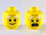 Minifigure, Head Dual Sided White Bushy Eyebrows, Goatee, Wrinkles, Smile / Open Mouth Scared Pattern