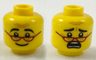 Minifigure, Head Dual Sided Red Glasses, Black Eyebrows, Smile / Scared Pattern