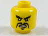 Minifigure, Head Black Angry Eyebrows and Moustache Fu Manchu Pattern