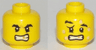 Minifigure, Head Dual Sided Black Eyebrows, Gold Tooth, Five Bee Stings, Determined / Crestfallen Pattern
