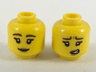 Minifigure, Head Dual Sided Female, Reddish Brown Eyebrows, Dark Tan Lips, Smile / Worried Pattern