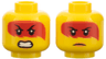 Minifigure, Head Dual Sided Female Red Hair with Open Mouth with Teeth, Grimace / Frown with Peach Lips Pattern (Harumi)