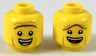 Minifigure, Head Dual Sided Reddish Brown Unibrow, Open Mouth Smile, Raised Unibrow / Lowered Unibrow Pattern (President Business)