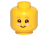 Minifigure, Head Child Dark Pink Eyebrows, Smile and Pink Cheeks Pattern