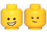 Minifigure, Head Dual Sided Lopsided Smile / Cheerful Pattern (Emmet)