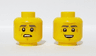 Minifigure, Head Dual Sided Dark Bluish Gray Eyebrows, Wrinkles, Worried / Smile Pattern