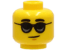 Minifigure, Head Black Thick Eyebrows, Black Sunglasses, Chin Dimple, Lopsided Grin Pattern