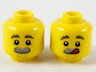 Minifigure, Head Dual Sided Dark Bluish Gray Eyebrows, Light Bluish Gray Bushy Moustache, Neutral / Licking Lips Pattern