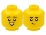 Minifigure, Head Dual Sided Child, Black Eyebrows, Smile with Teeth / Lopsided Grin Pattern
